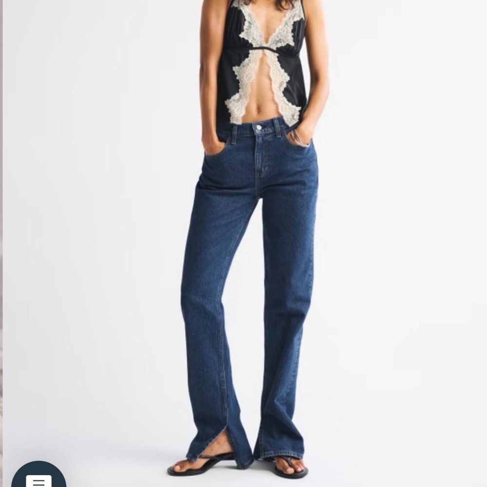 Abercrombie & Fitch Dark Blue Straight Leg Jeans - Picture 3 of 4